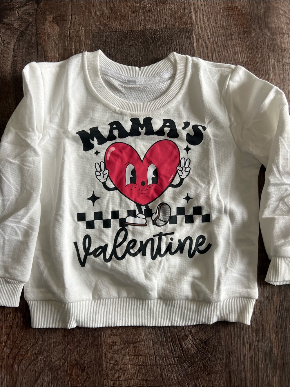 Mama's Valentine Heart Graphic Sweatshirt - White & Red